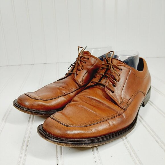 Boss Hugo Boss Brown Leather Square Toe Lace Up Dress Shoes  i249 main image 12